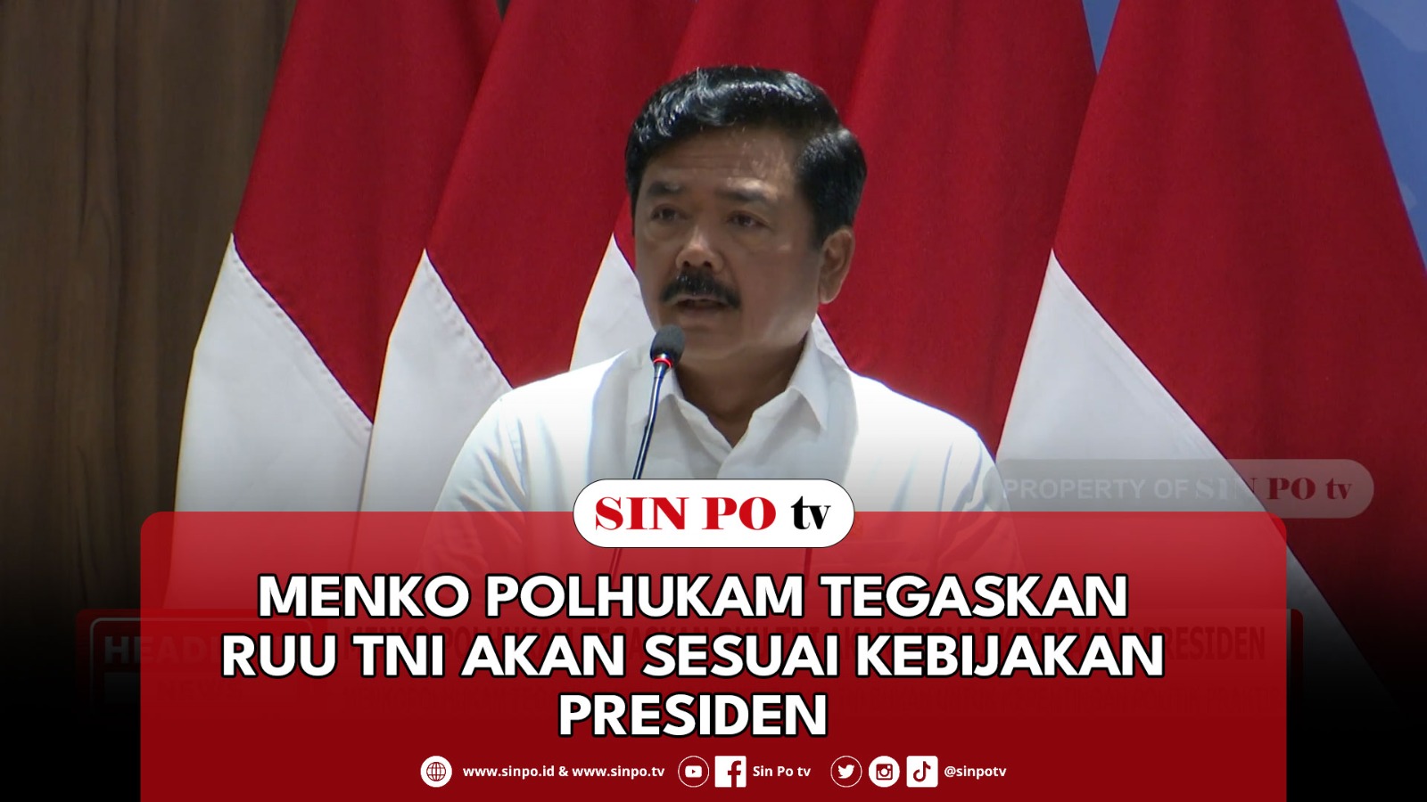 Menko Polhukam Tegaskan RUU TNI Akan Sesuai Kebijakan Presiden