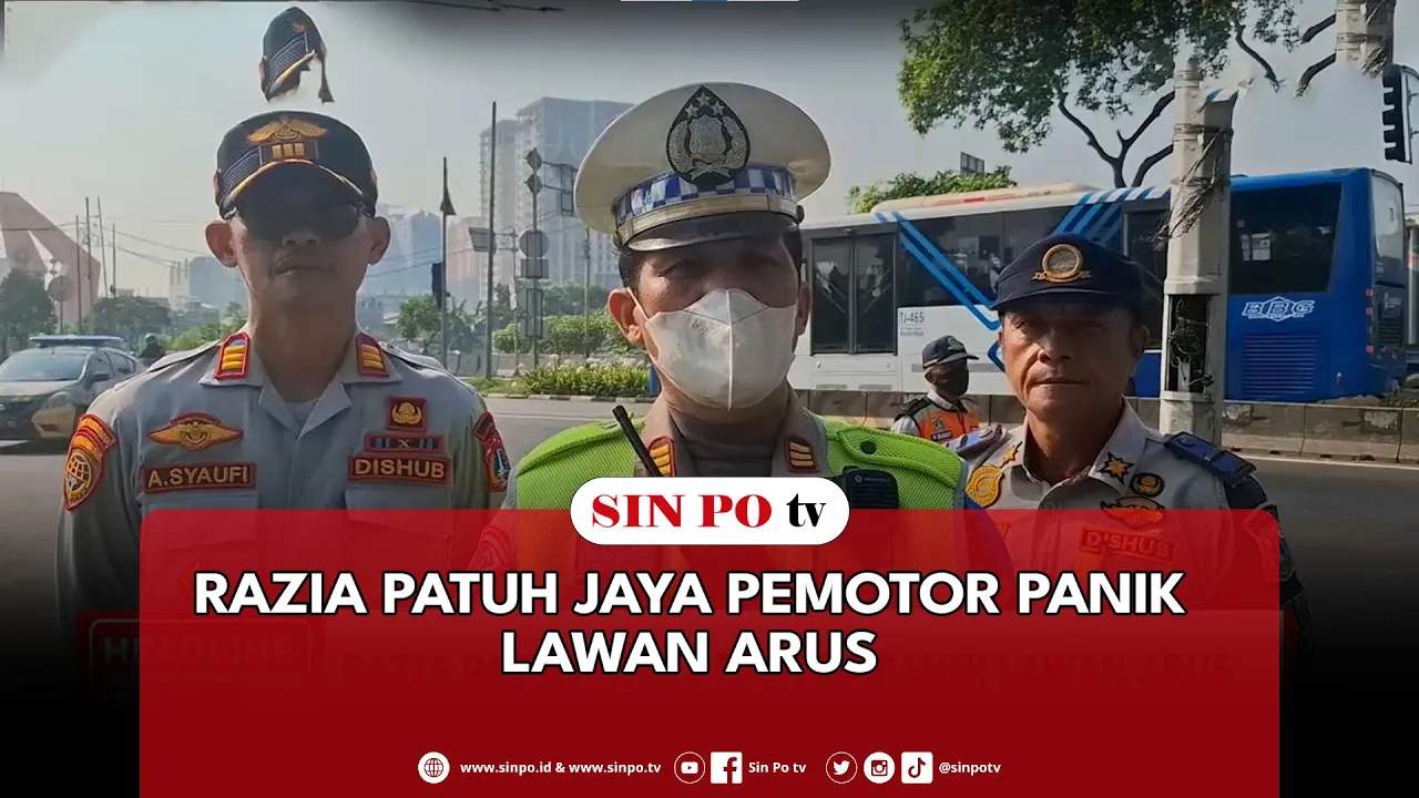 Razia Patuh Jaya Pemotor Panik Lawan Arus