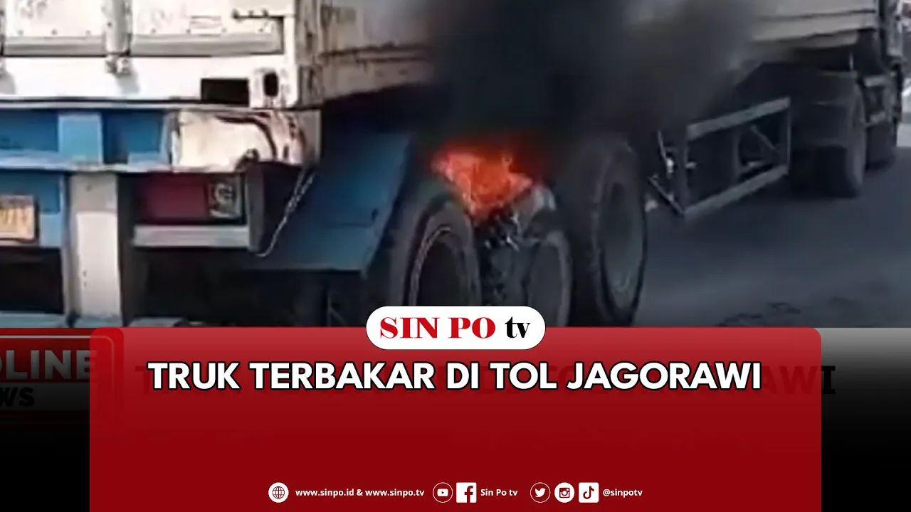 Truk Terbakar Di Tol Jagorawi