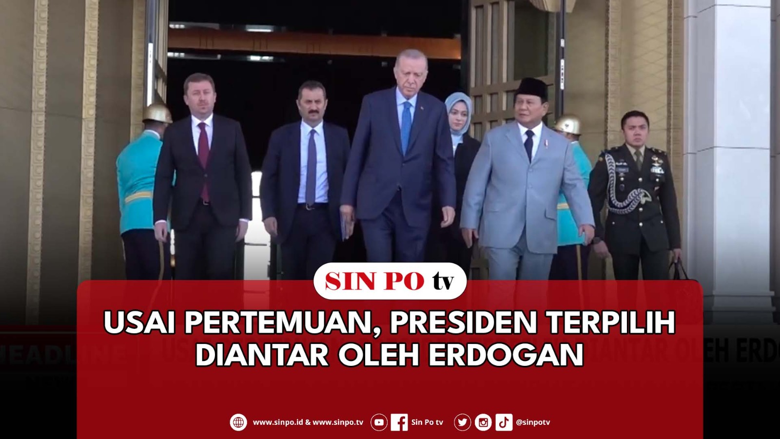 Usai Pertemuan, Presiden Terpilih Diantar Oleh Erdogan