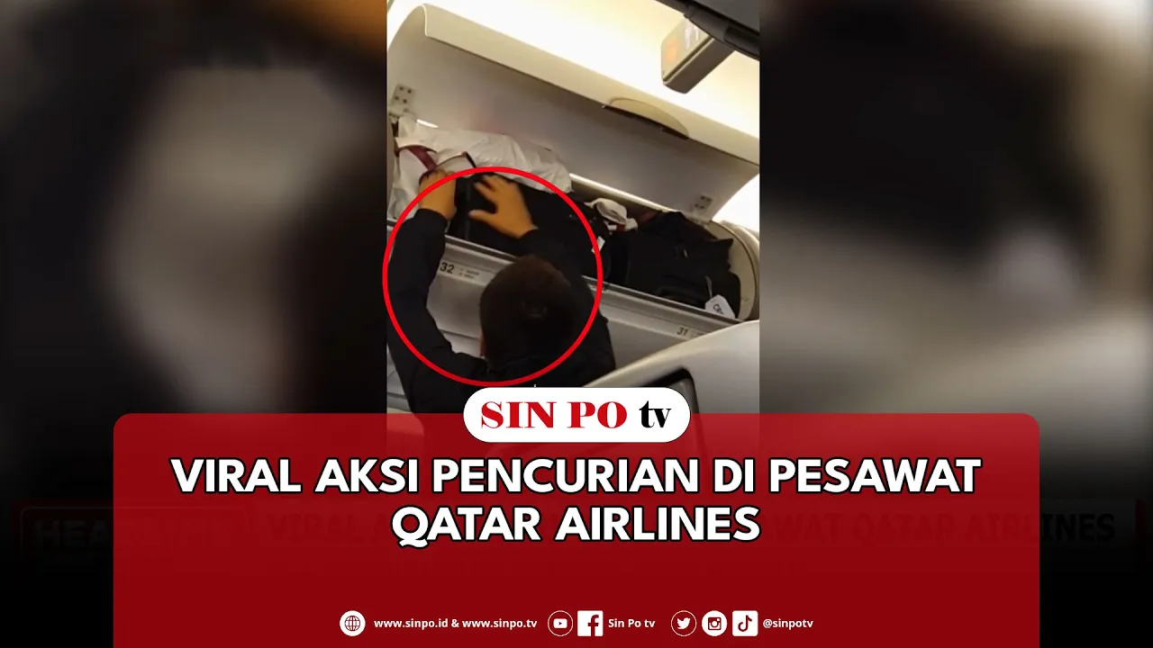 Viral Aksi Pencurian Di Pesawat Qatar Airlines