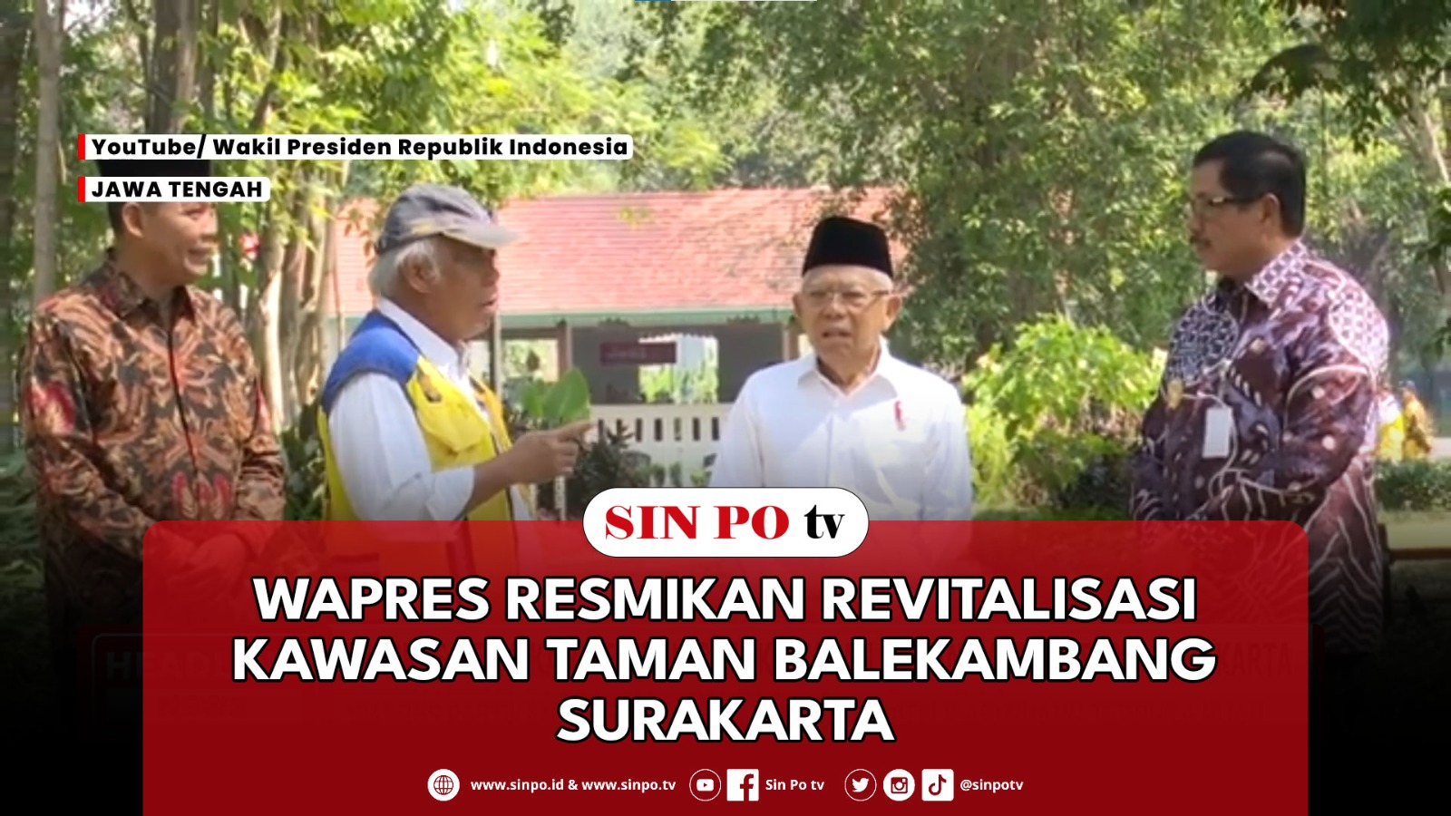 Wapres Resmikan Revitalisasi Kawasan Taman Balekambang Surakarta