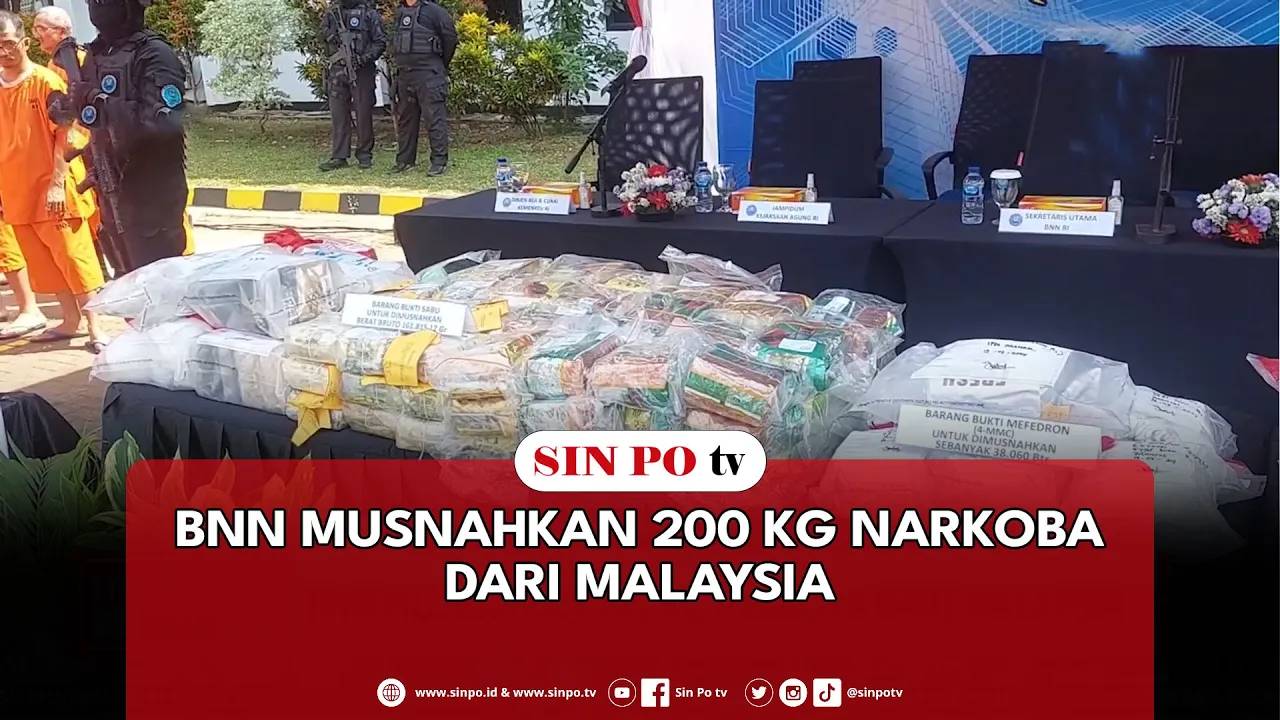 BNN Musnahkan 200 Kg Narkoba Dari Malaysia