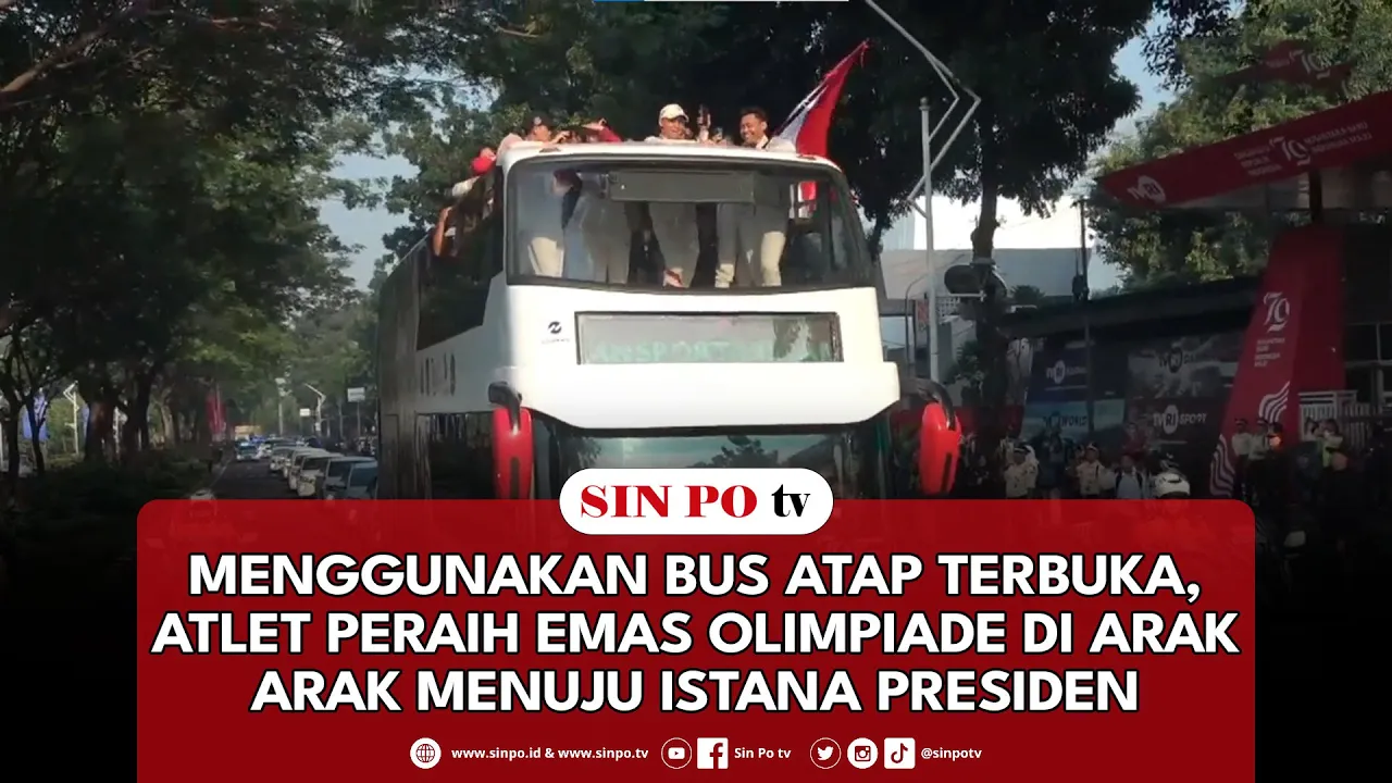 Menggunakan Bus Atap Terbuka, Atlet Peraih Emas Olimpiade Di Arak Arak Menuju Istana Presiden
