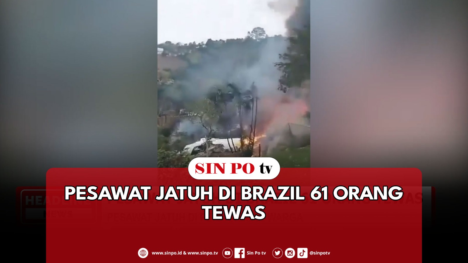 Pesawat Jatuh Di Brazil 61 Orang Tewas