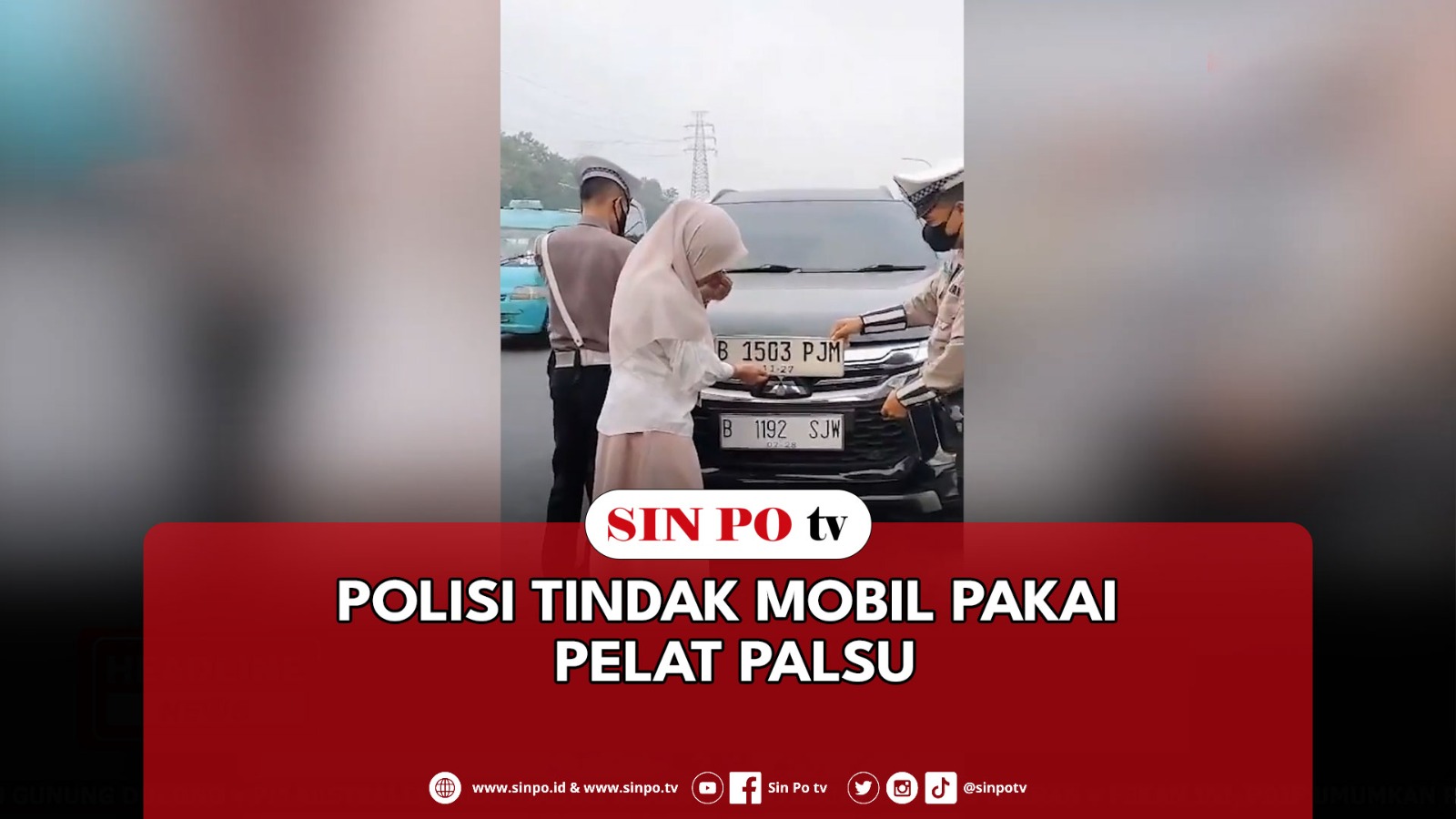 Polisi Tindak Mobil Pakai Pelat Palsu