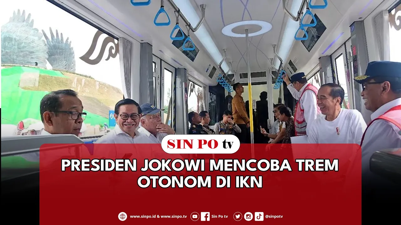 Presiden Jokowi Mencoba Trem Otonom Di IKN