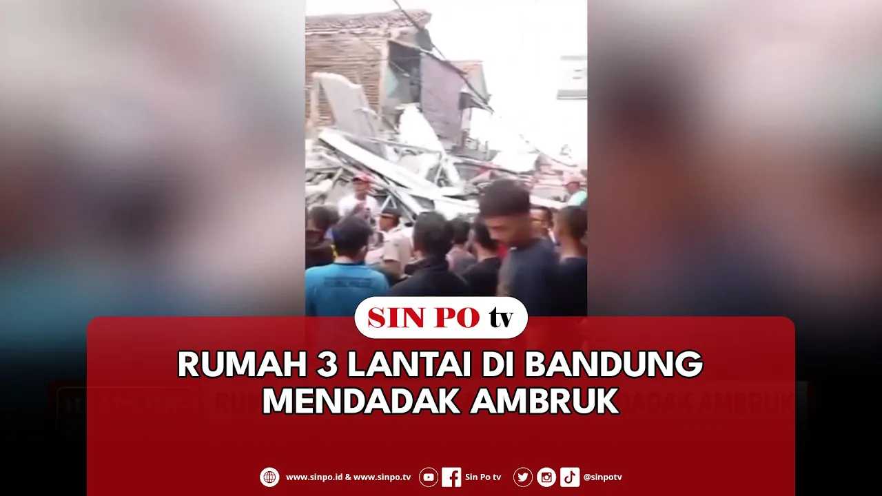 Rumah 3 Lantai Di Bandung Mendadak Ambruk