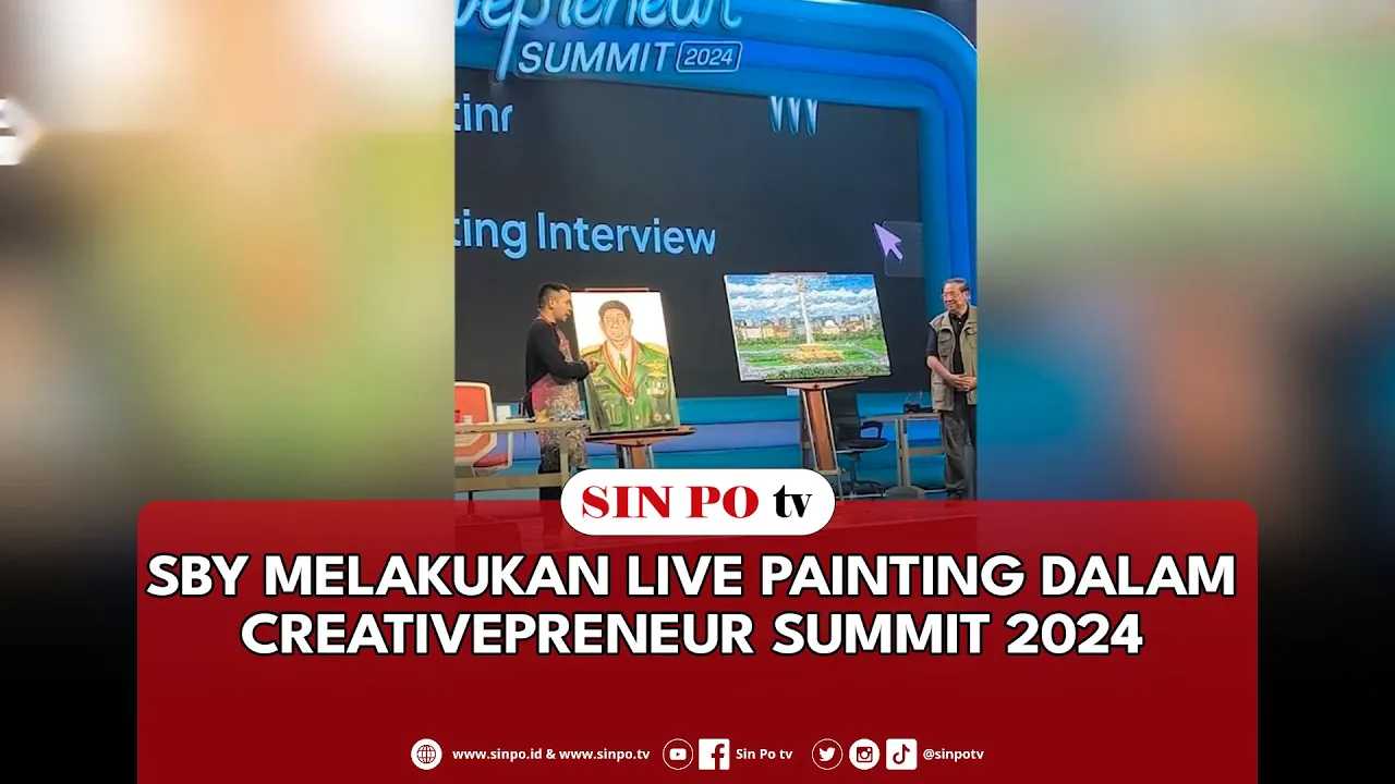 SBY Melakukan Live Painting Dalam Creativepreneur Summit 2024
