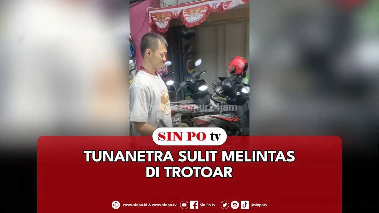 Tunanetra Sulit Melintas Di Trotoar