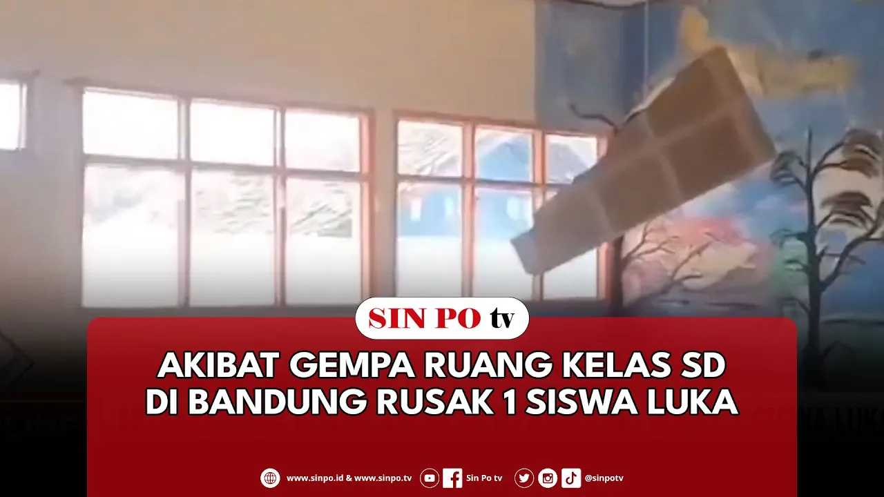 Akibat Gempa Ruang Kelas SD Di Bandung Rusak 1 Siswa Luka