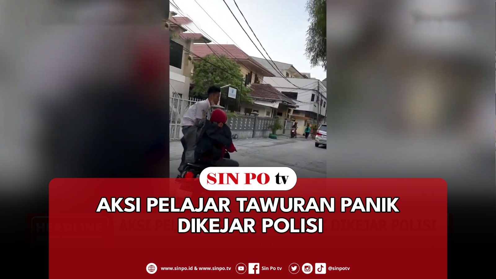 Aksi Pelajar Tawuran Panik Dikejar Polisi