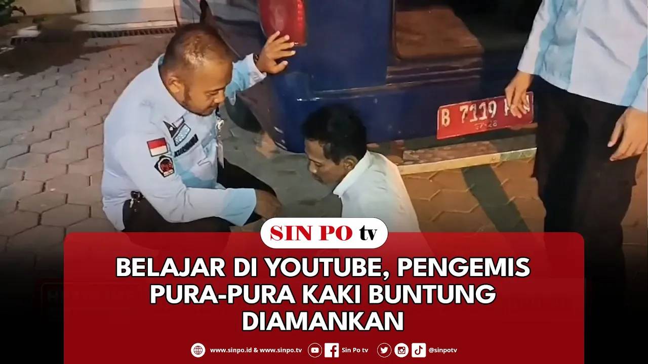 Belajar Di Youtube, Pengemis Pura-Pura Kaki Buntung Diamankan