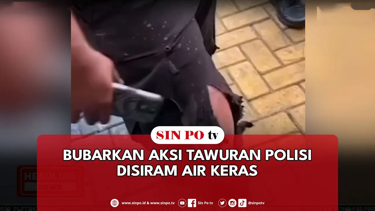 Bubarkan Aksi Tawuran Polisi Disiram Air Keras