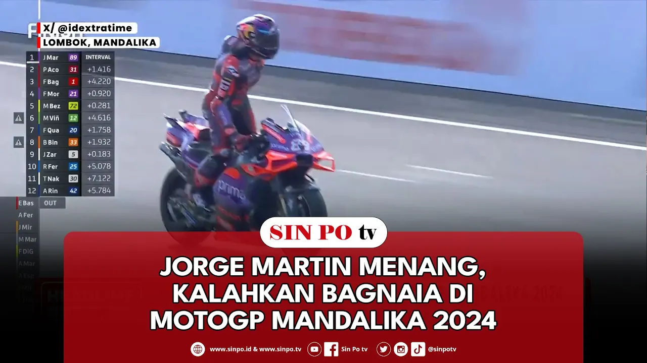 Jorge Martin Menang, Kalahkan Bagnaia Di Moto GP Mandalika 2024