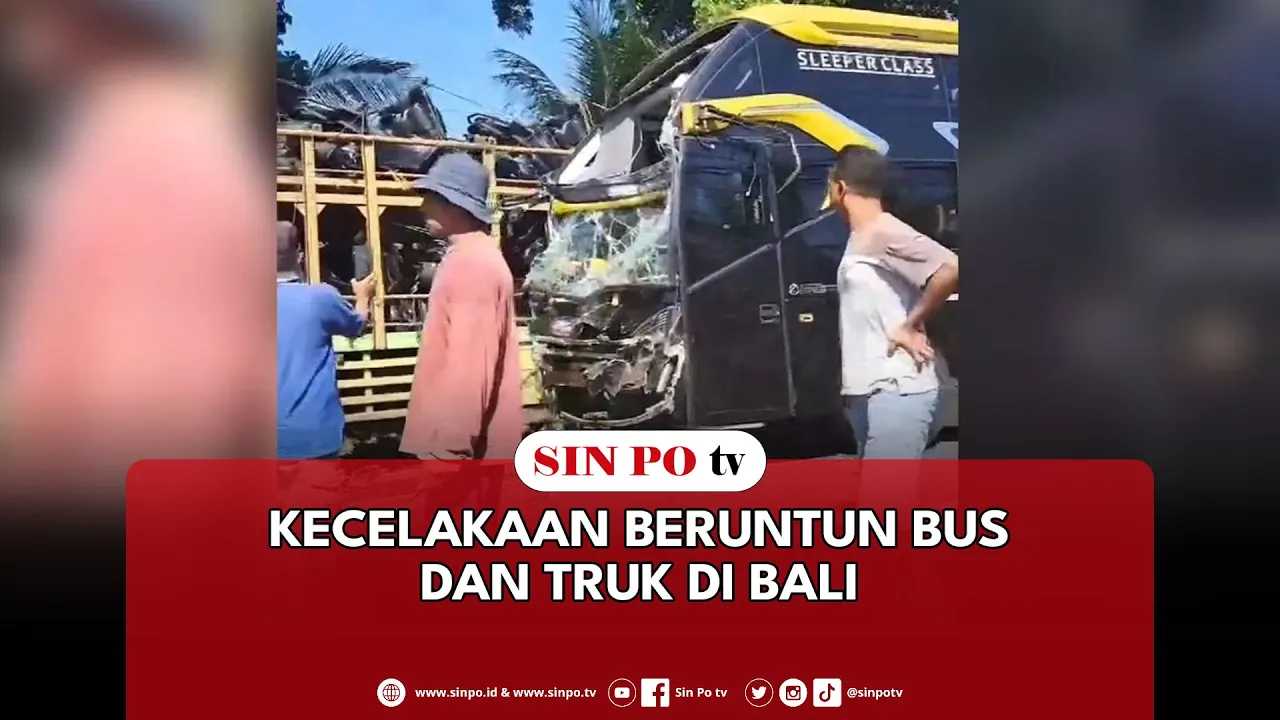 Kecelakaan Beruntun Bus Dan Truk Di Bali