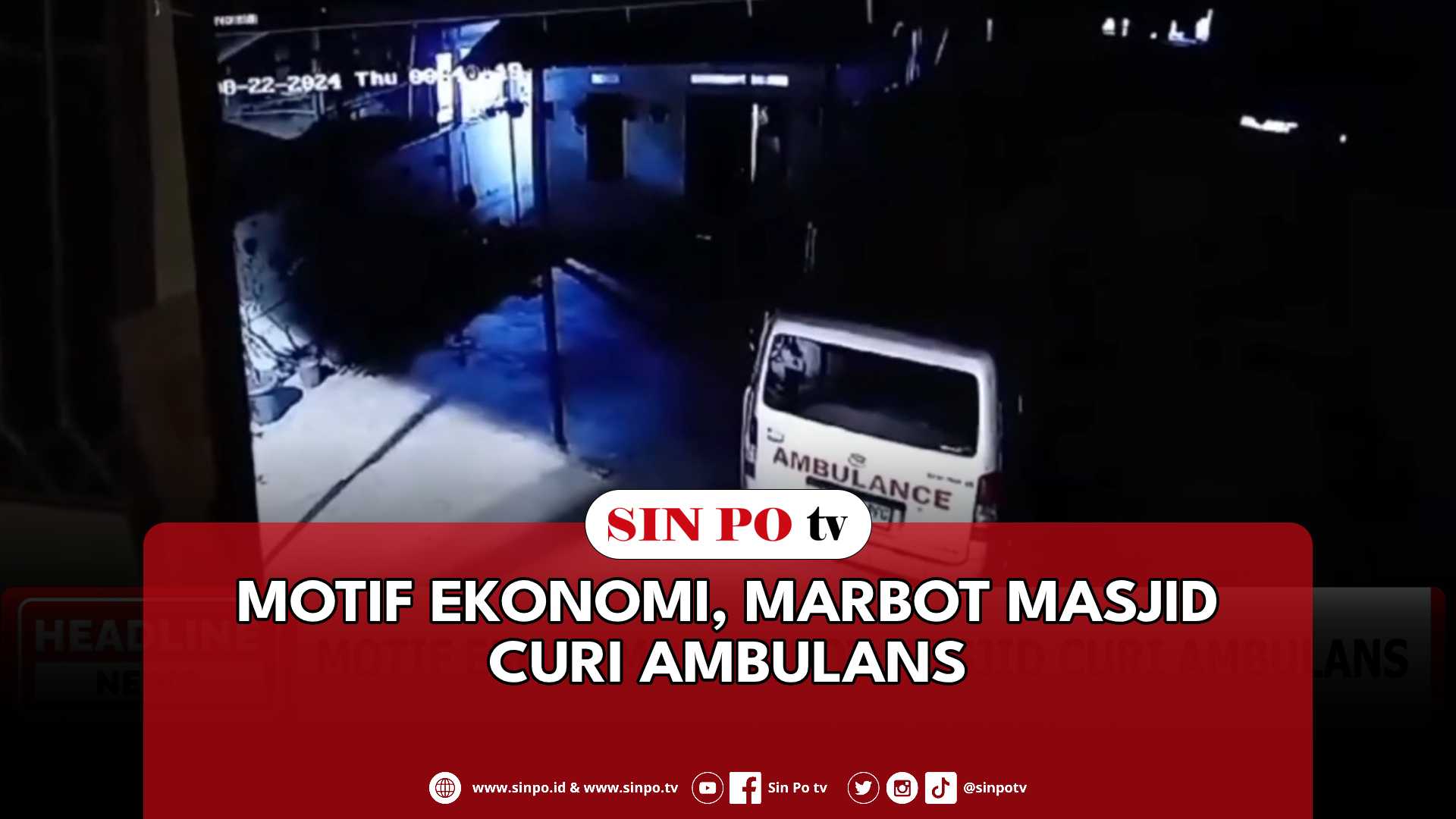 Motif Ekonomi, Marbot Masjid Curi Ambulans