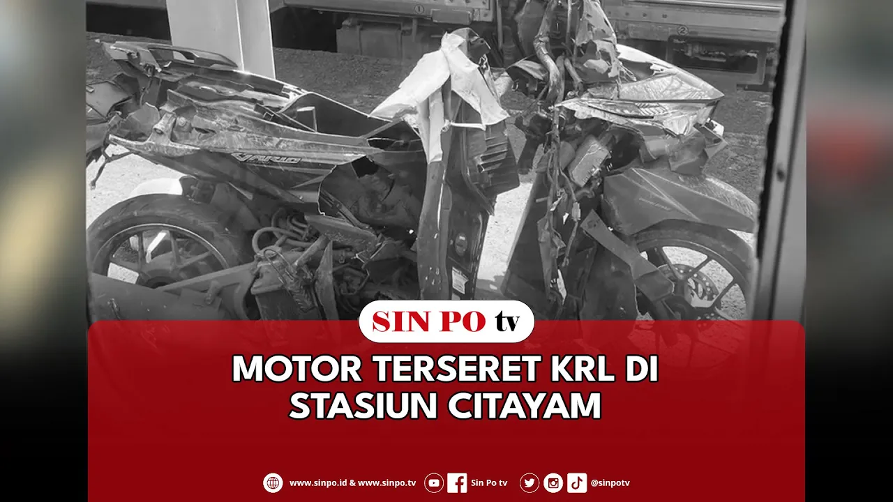 Motor Terseret KRL Di Stasiun Citayam