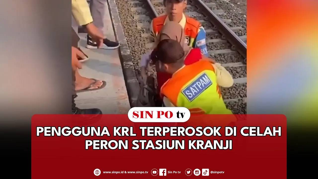 Pengguna KRL Terperosok Di Celah Peron Stasiun Kranji