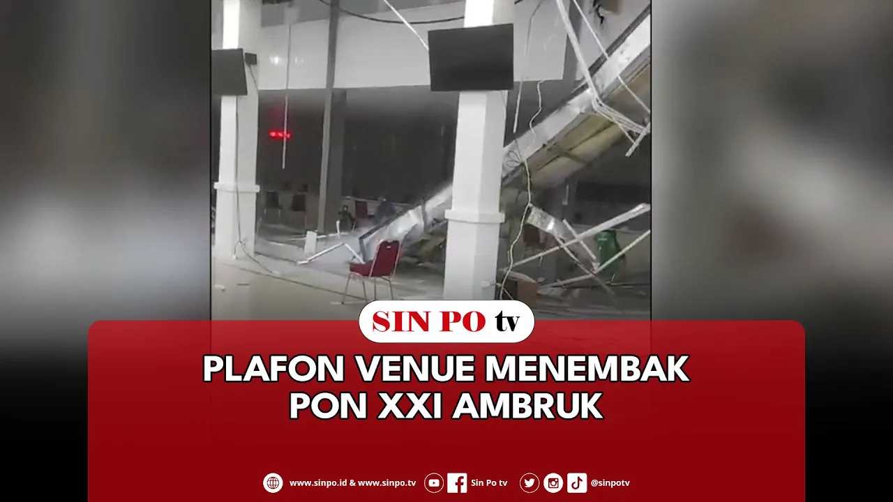 Plafon Venue Menembak PON XXI Ambruk