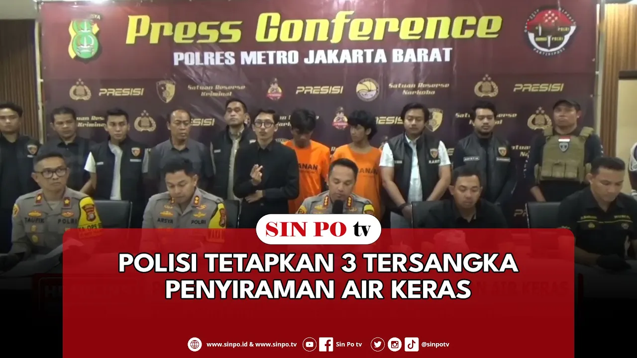 Polisi Tetapkan 3 Tersangka Penyiraman Air Keras