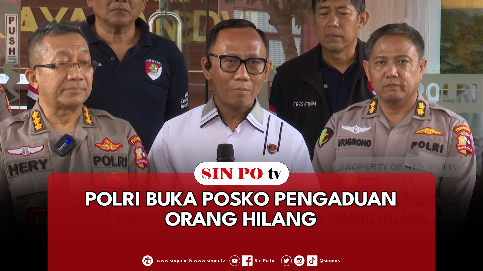 Polri Buka Posko Pengaduan Orang Hilang