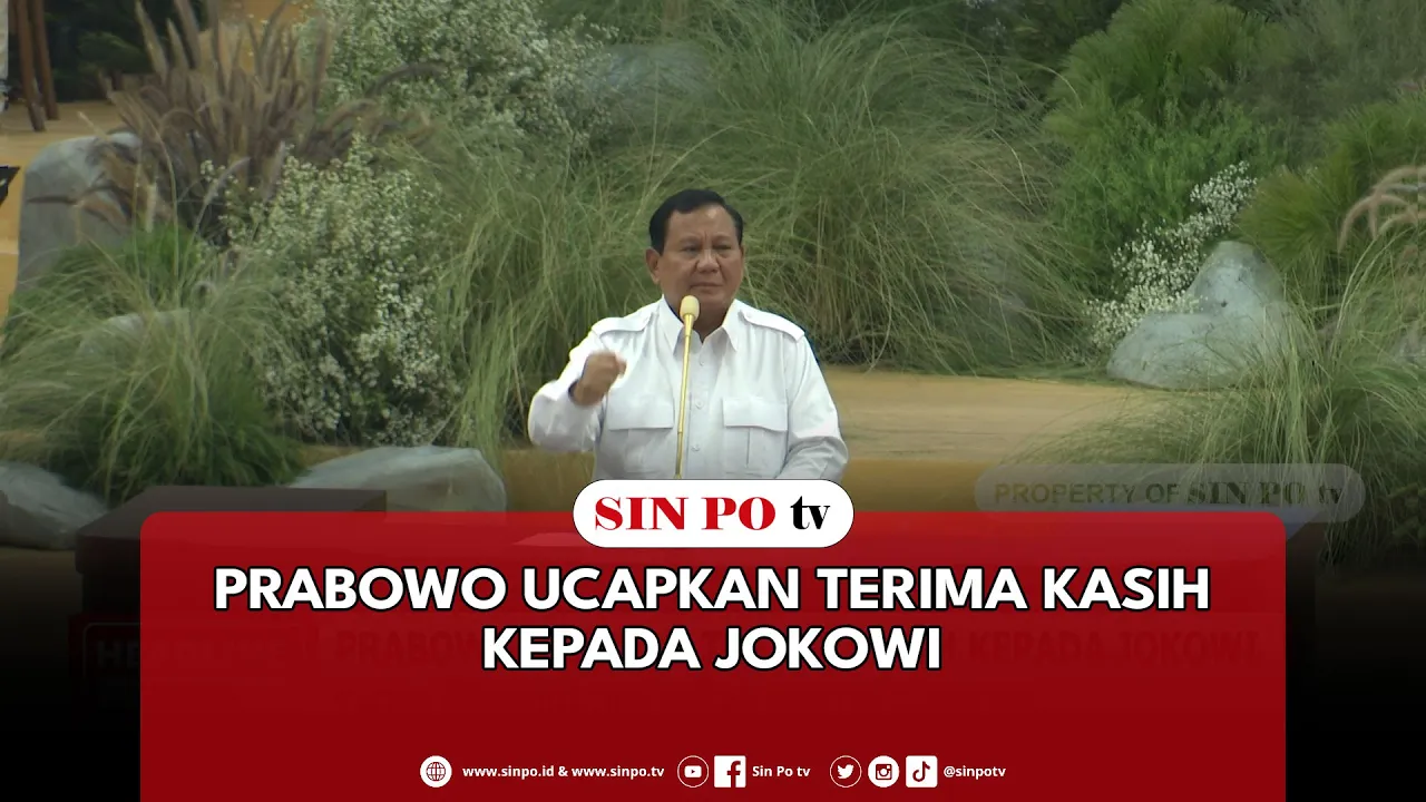 Prabowo Ucapkan Terima Kasih Kepada Jokowi