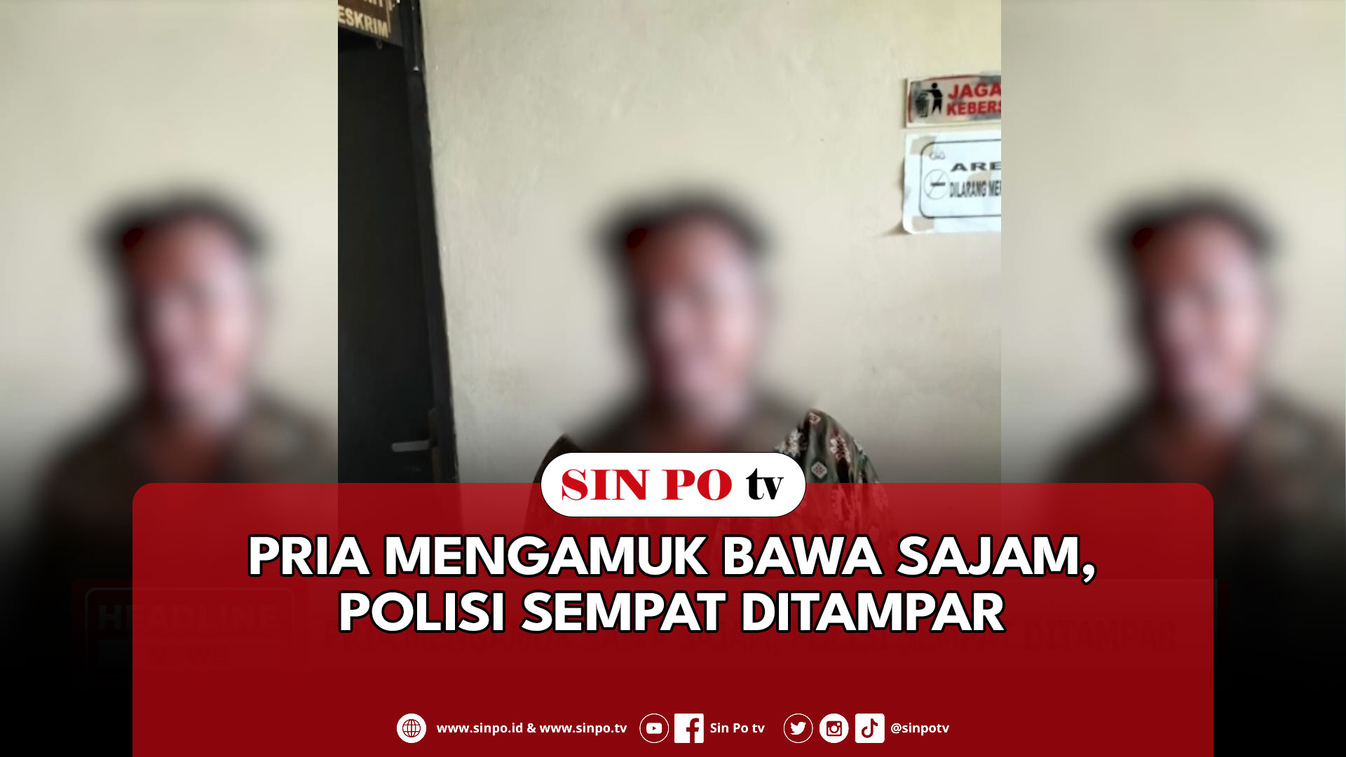 Pria Mengamuk Bawa Sajam, Polisi Sempat Ditampar