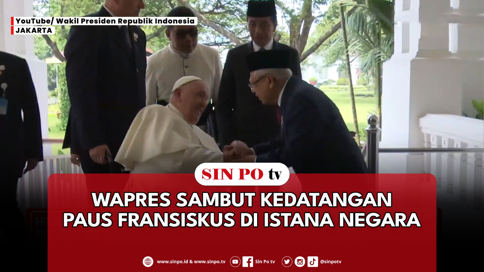 Wapres Sambut Kedatangan Paus Fransiskus di Istana Negara
