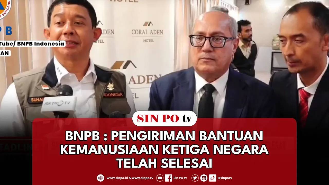 BNPB : Pengiriman Bantuan Kemanusiaan Ketiga Negara Telah Selesai