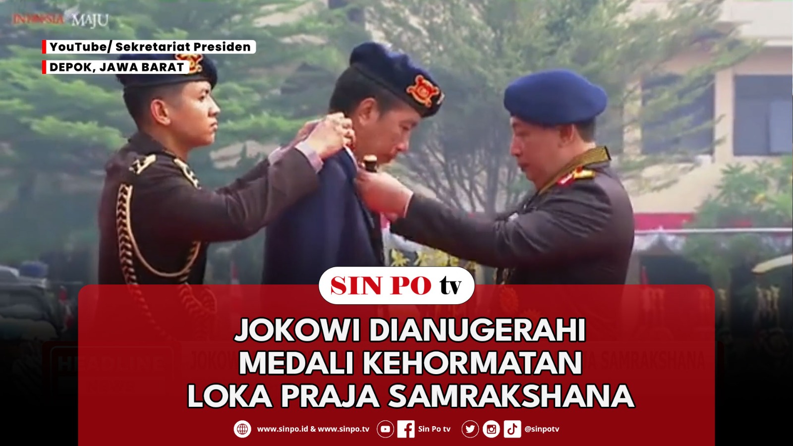Jokowi Dianugerahi Medali Kehormatan Loka Praja Samrakshana