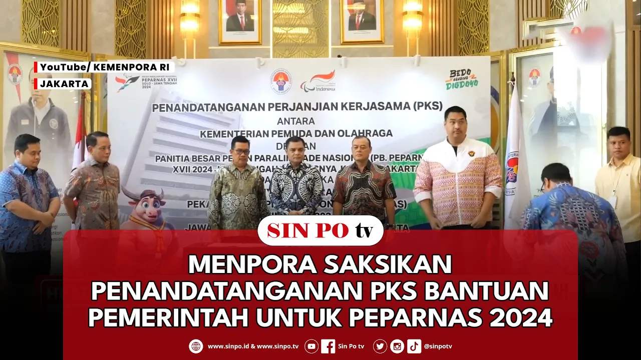 Menpora Saksikan Penandatanganan PKS Bantuan Pemerintah Untuk Peparnas 2024