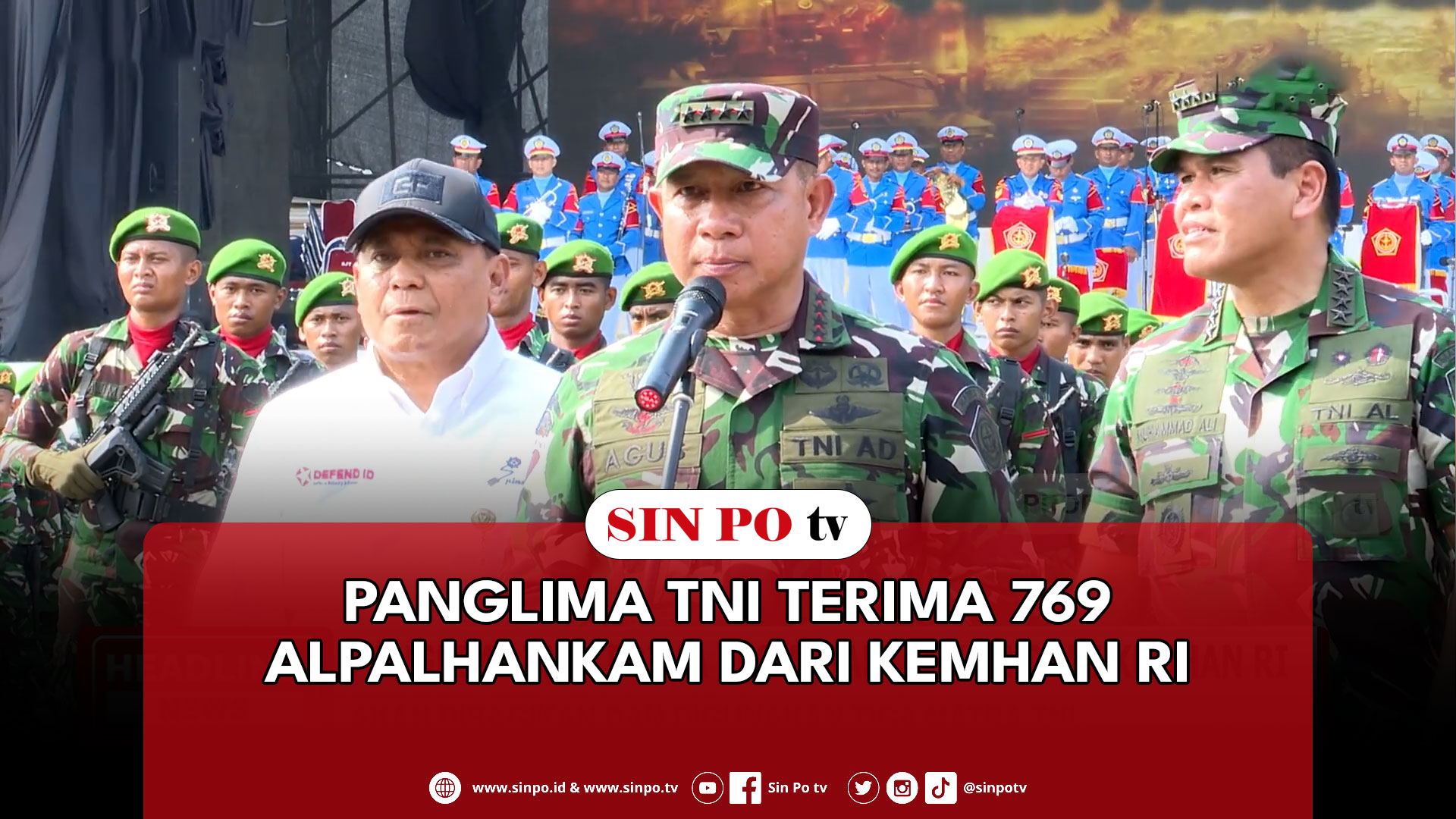 Panglima TNI Terima 769 Alpalhankam Dari Kemhan RI