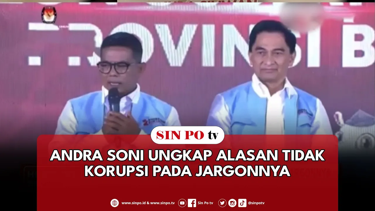 Andra Soni Ungkap Alasan Tidak Korupsi Pada Jargonnya