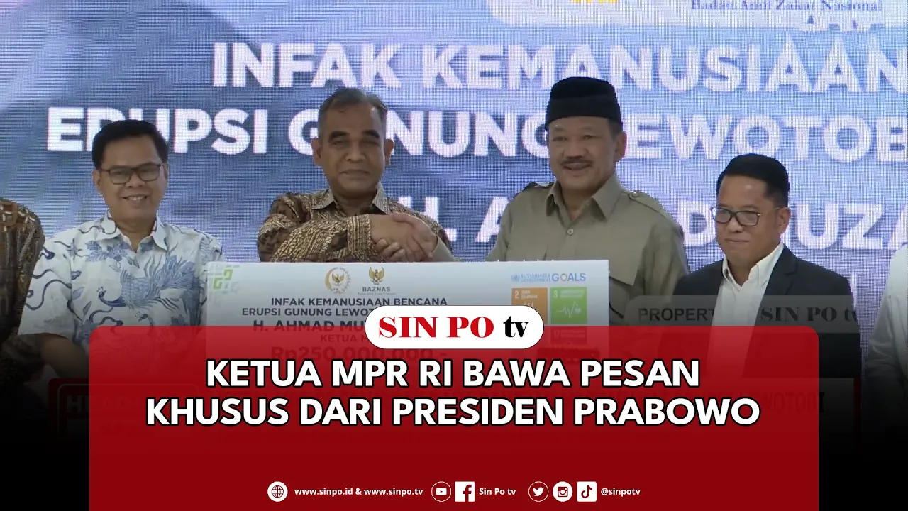 Ketua MPR RI Salurkan Dana Bantuan Masyarakat Erupsi Lewotobi