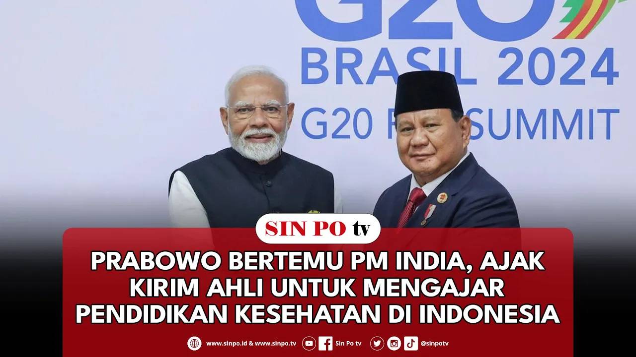 Prabowo Bertemu PM India, Ajak Kirim Ahli Untuk Mengajar Pendidikan Kesehatan Di Indonesia