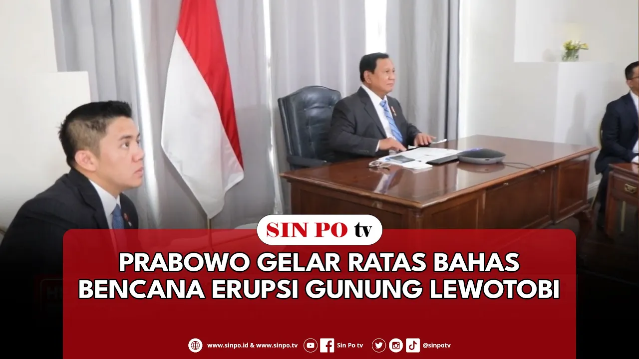 Prabowo Gelar Ratas Bahas Bencana Erupsi Gunung Lewotobi