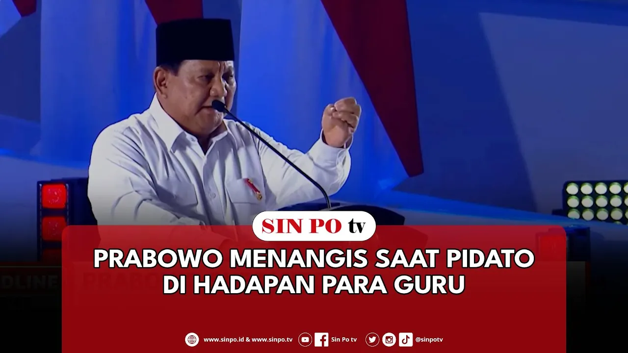 Prabowo Menangis Saat Pidato Di Hadapan Para Guru