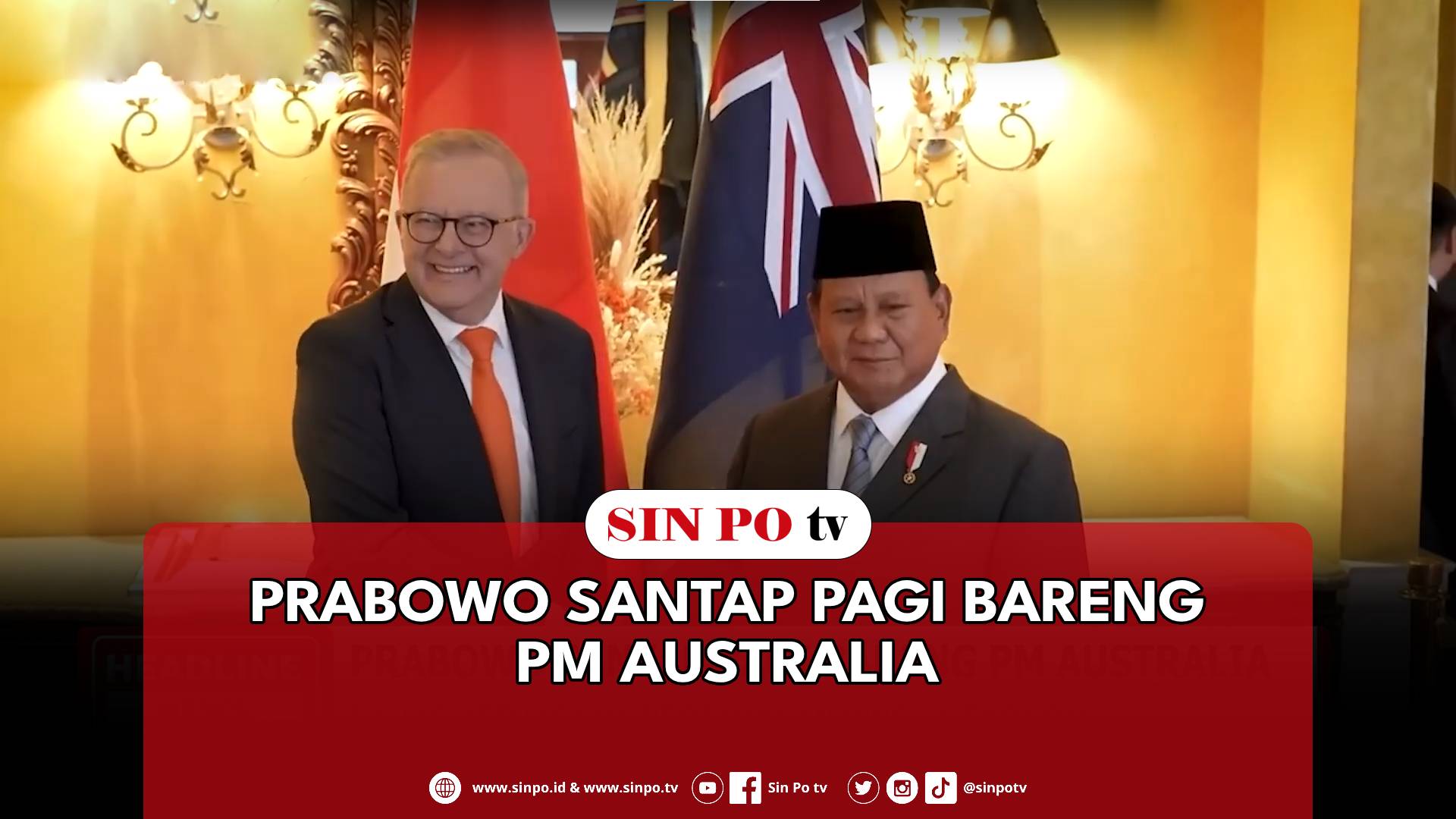 Prabowo Santap Pagi Bareng PM Australia