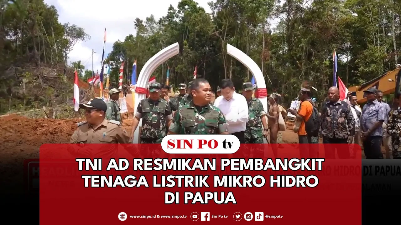 TNI AD Resmikan Pembangkit Tenaga Listrik Mikro Hidro Di Papua