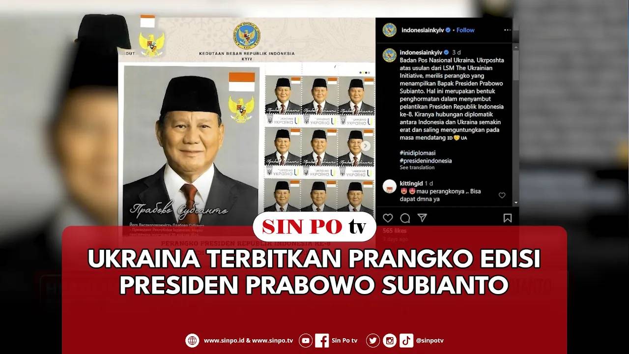 Ukraina Terbitkan Prangko Edisi Presiden Prabowo Subianto