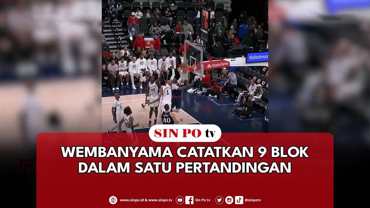 Wembanyama Catatkan 9 Blok Dalam Satu Pertandingan