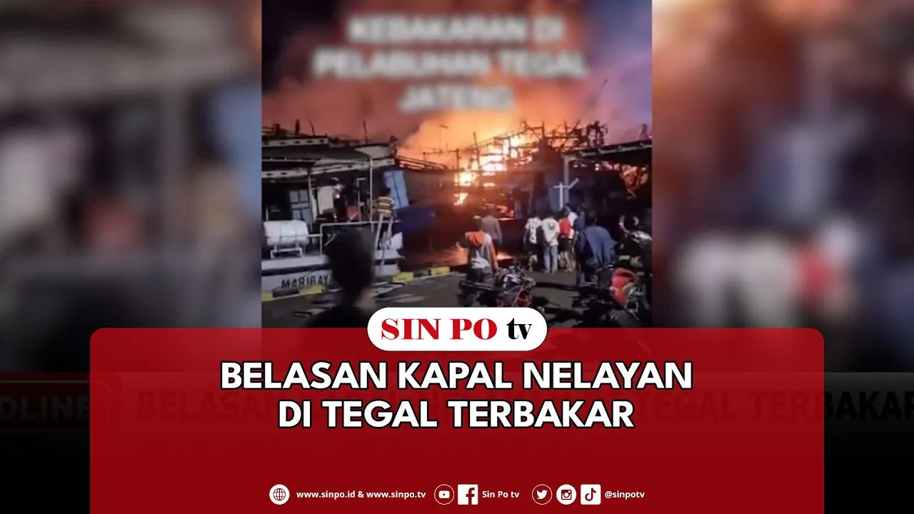 Belasan Kapal Nelayan Di Tegal Terbakar