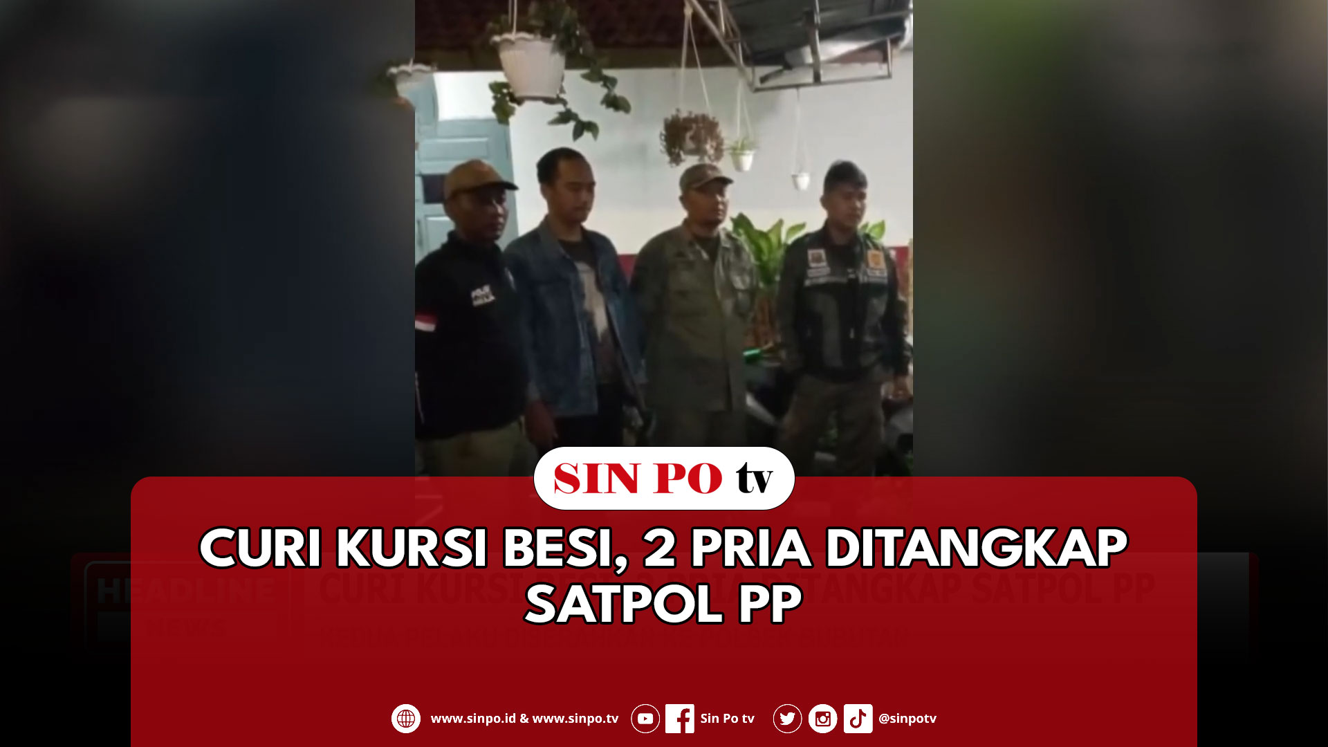 Curi Kursi Besi, 2 Pria Ditangkap Satpol PP