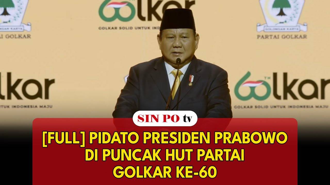 [FULL] Pidato Presiden Prabowo di Puncak HUT Partai Golkar Ke-60