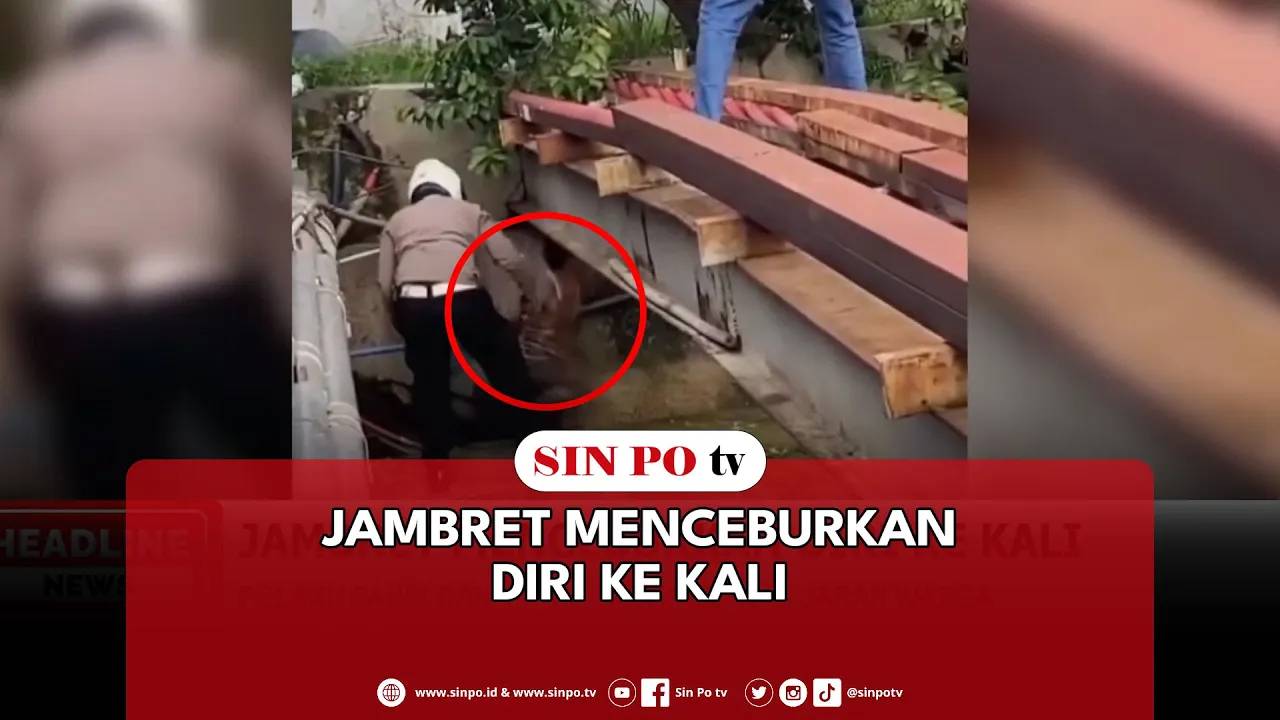 Jambret Menceburkan Diri Ke Kali