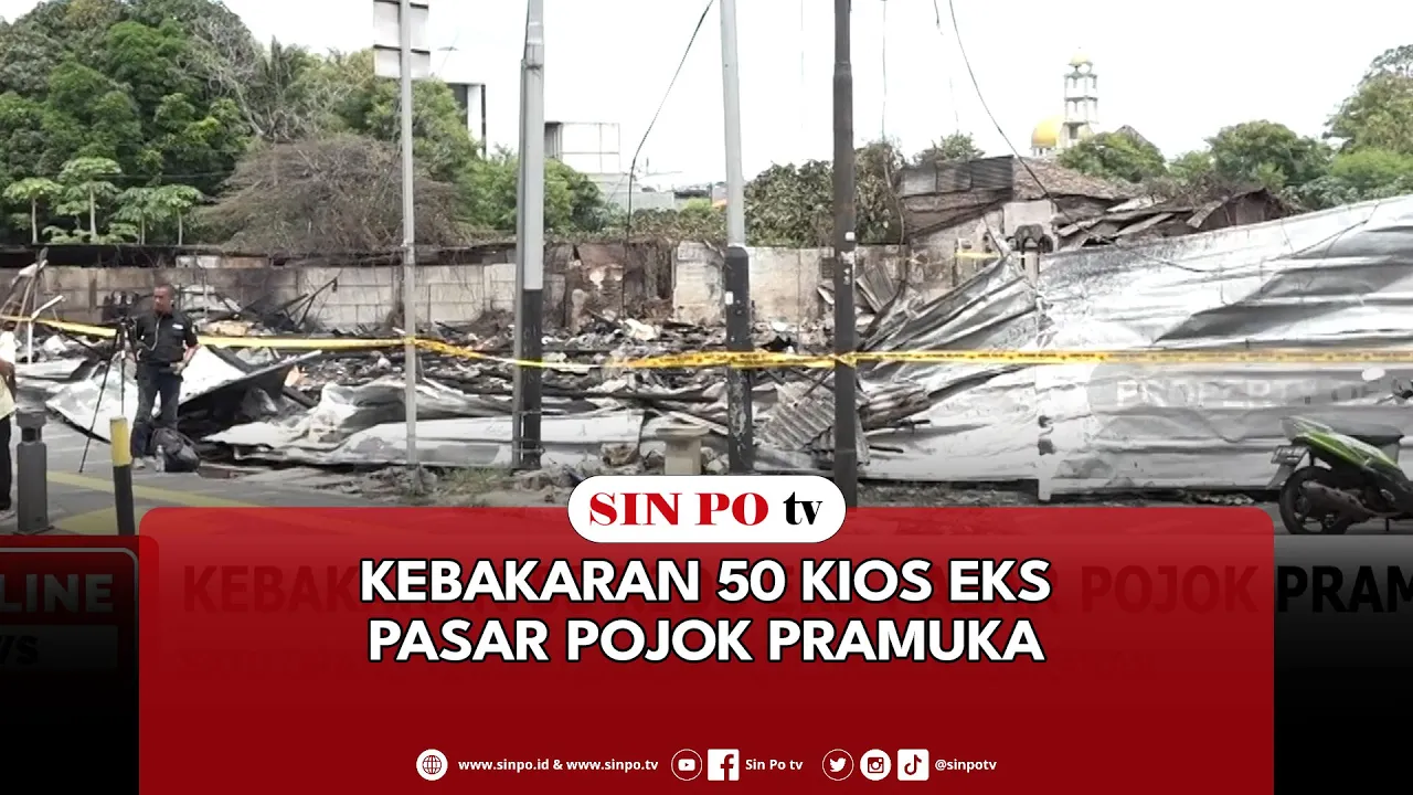 Kebakaran 50 Kios Eks Pasar Pojok Pramuka