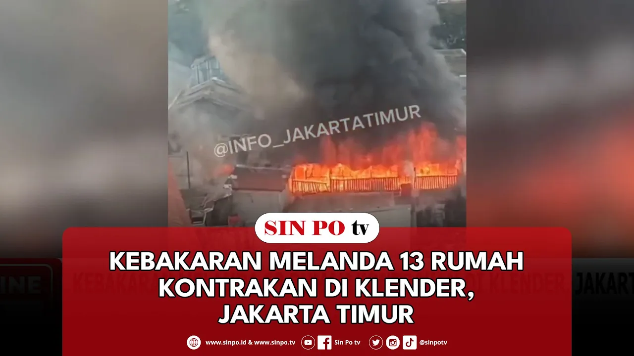Kebakaran Melanda 13 Rumah Kontrakan Di Klender, Jakarta Timur