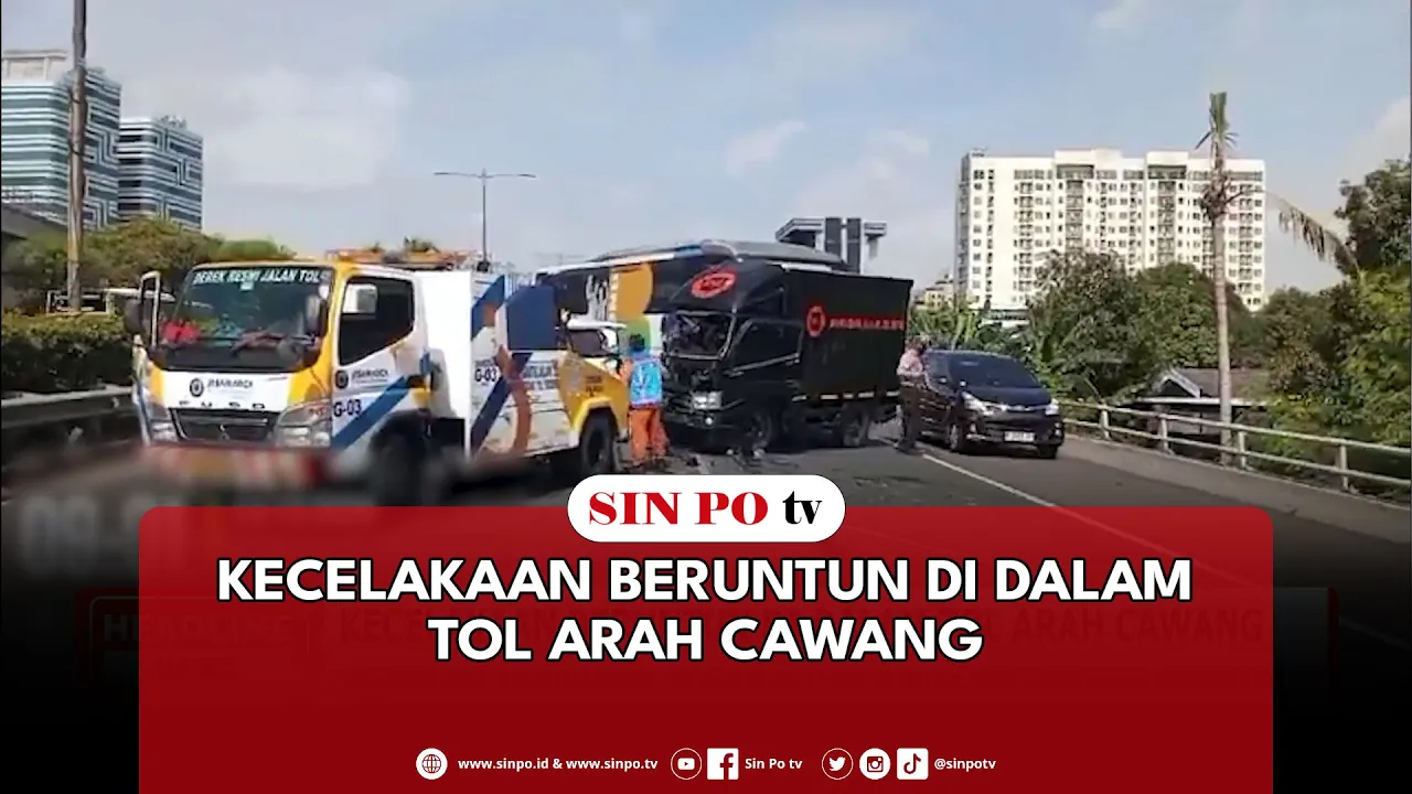 Kecelakaan Beruntun Di Dalam Tol Arah Cawang