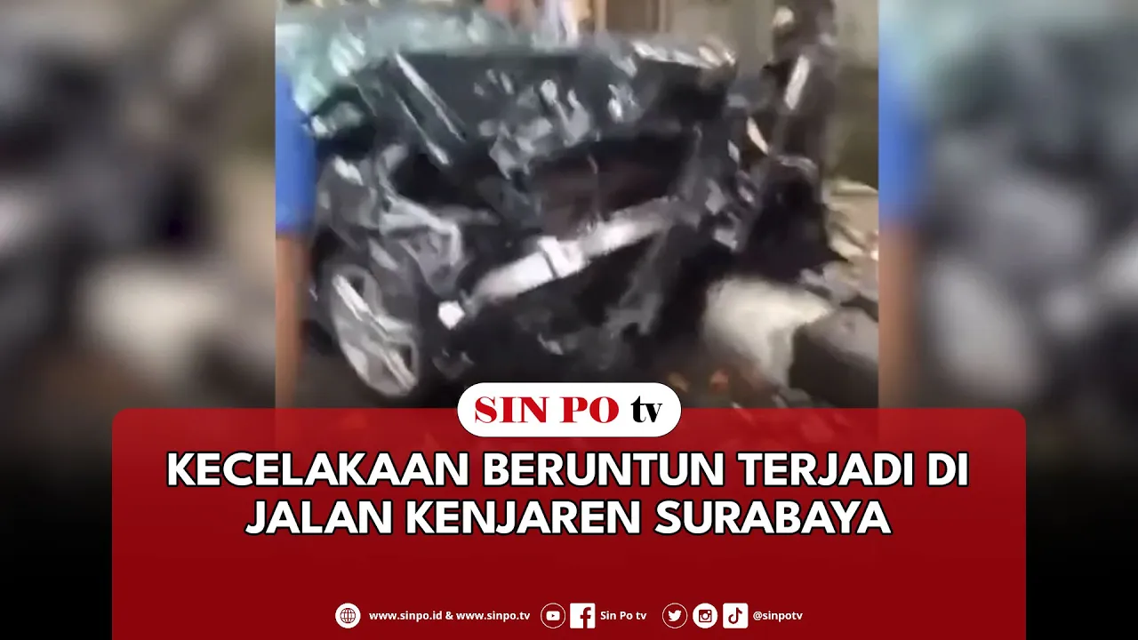 Kecelakaan Beruntun Terjadi Di Jalan Kenjaren Surabaya